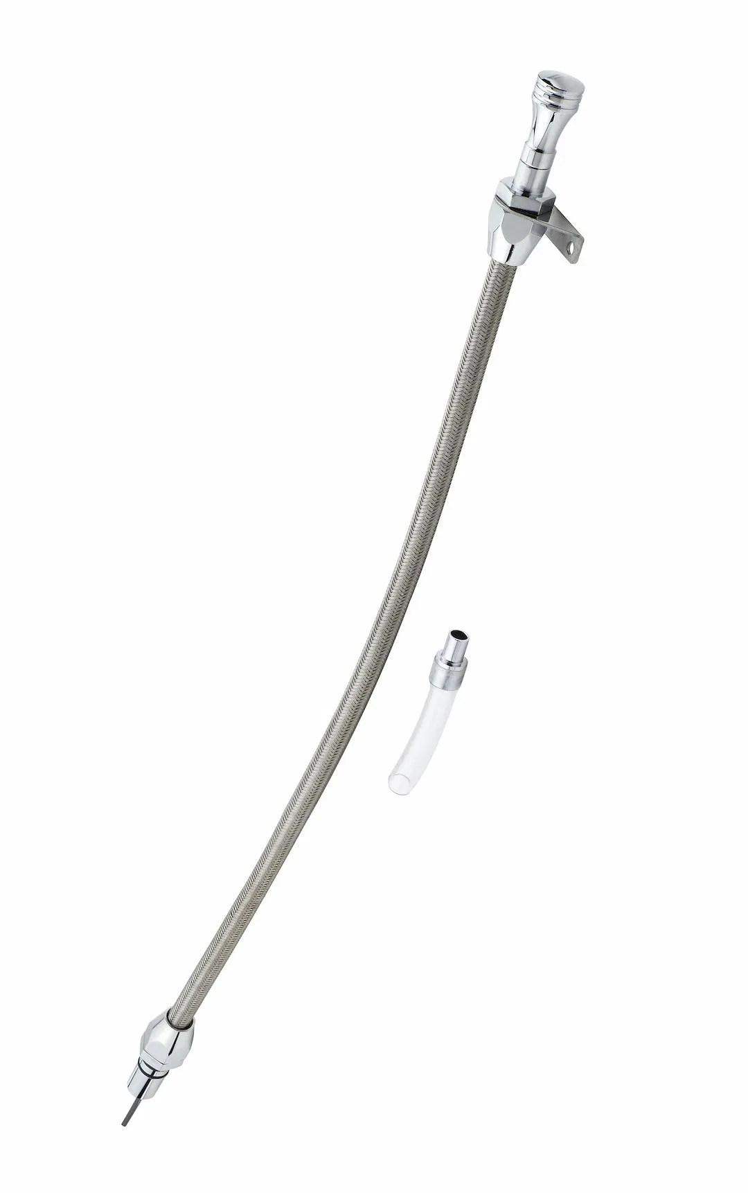 9703G – MR GASKET Auto Trans Dipstick, GM TH350 Chrome Handle/ Braided Stainless Steel Tube